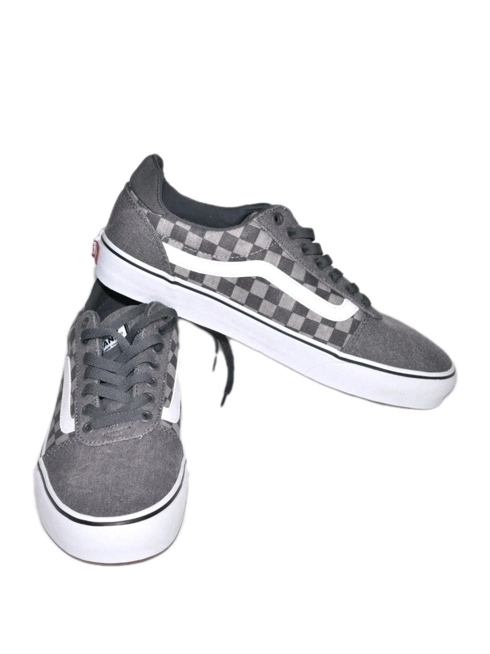 Vans Old Skool Checkerboard Vans Wars Deluxe Gray and White Low-Top Sneakers 11